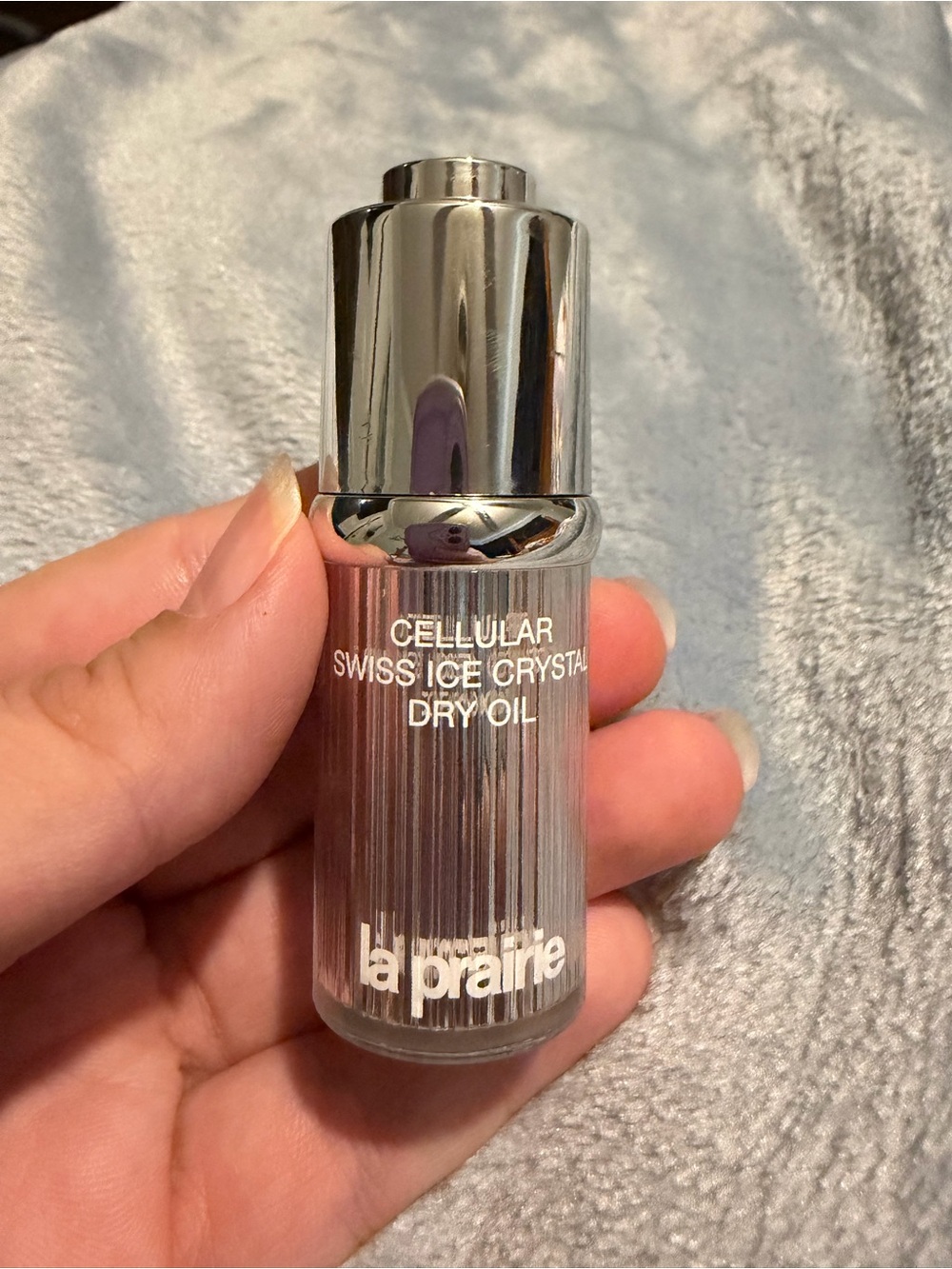 La Prairie Silver Metallic Cellular Swiss Ice Crystal Bottle